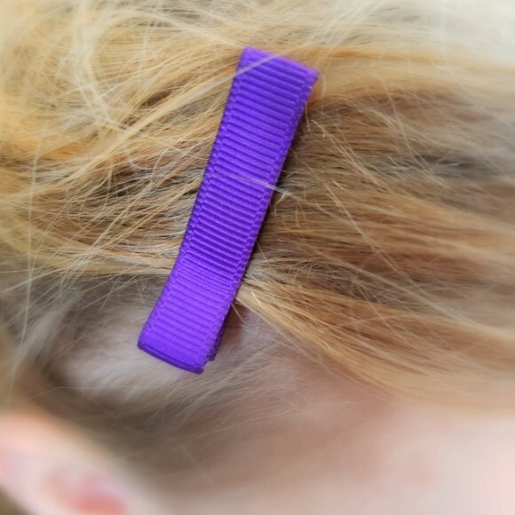 Grosgrain ribbon girls alligator hair clips, set of 5, no slip grip lined NWT - Picture 4 of 6